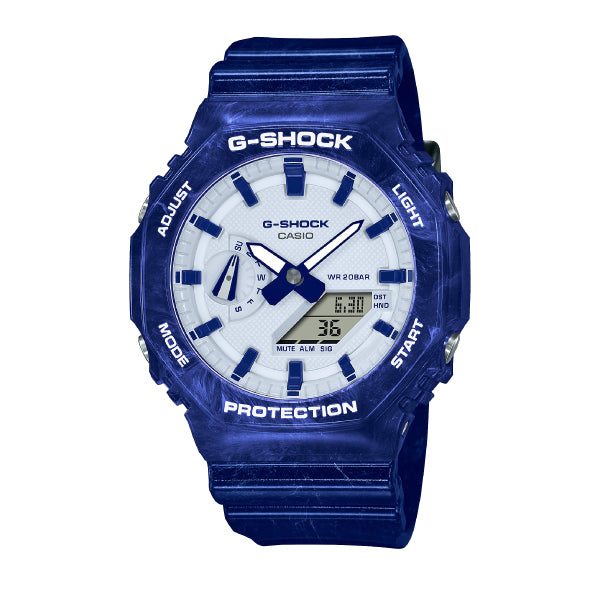 RELOJ G-SHOCK OCTAGONAL AZUL CON BLANCO G-S-148