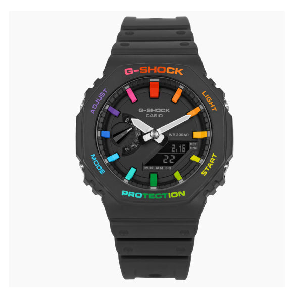 RELOJ G-SHOCK OCTAGONAL NEGRO MULTICOLOR G-S-160