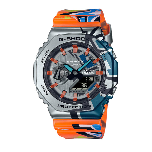 RELOJ G-SHOCK STEEL GRIS CON NARANJA GRAFITI G-S-162