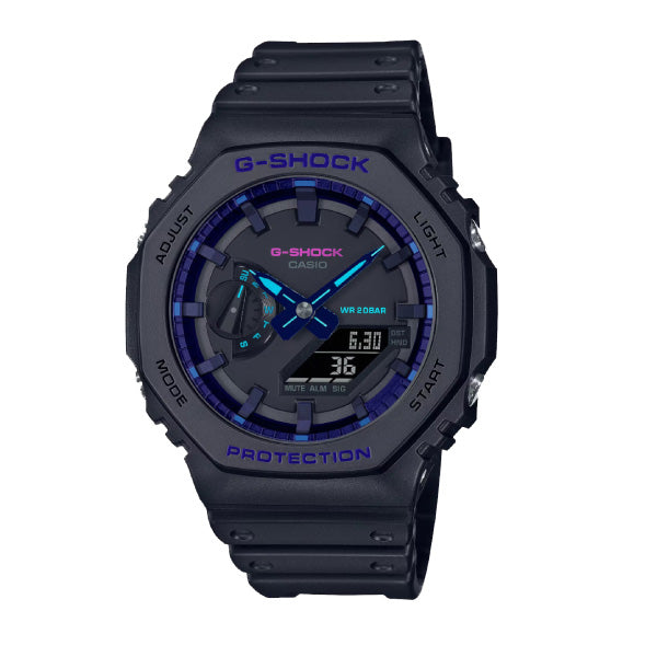 RELOJ G-SHOCK CARBÓN NEGRO CON MORADO G-S-170