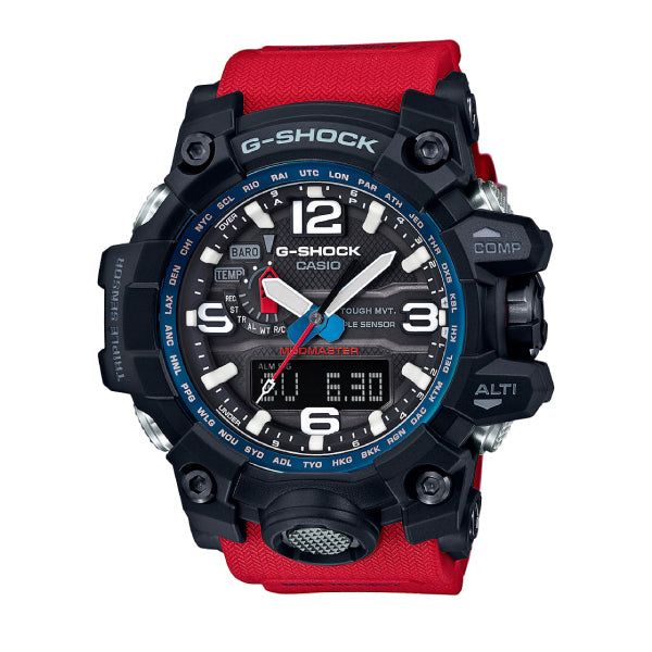 RELOJ G-SHOCK MUDMASTER NEGRO CON ROJO G-S-172