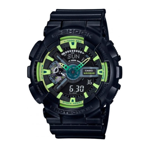 RELOJ G-SHOCK NEGRO CON VERDE G-S-18