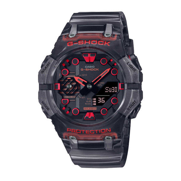 RELOJ G-SHOCK NEGRO CON ROJO G-S-185