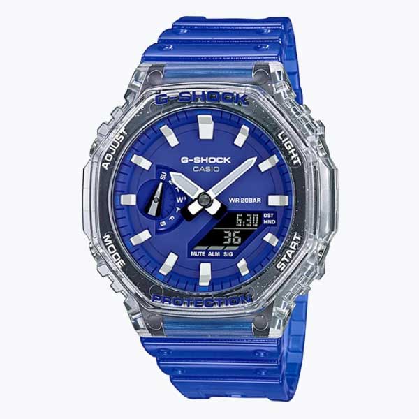 RELOJ G-SHOCK TRANSPARENTE AZUL G-S-212