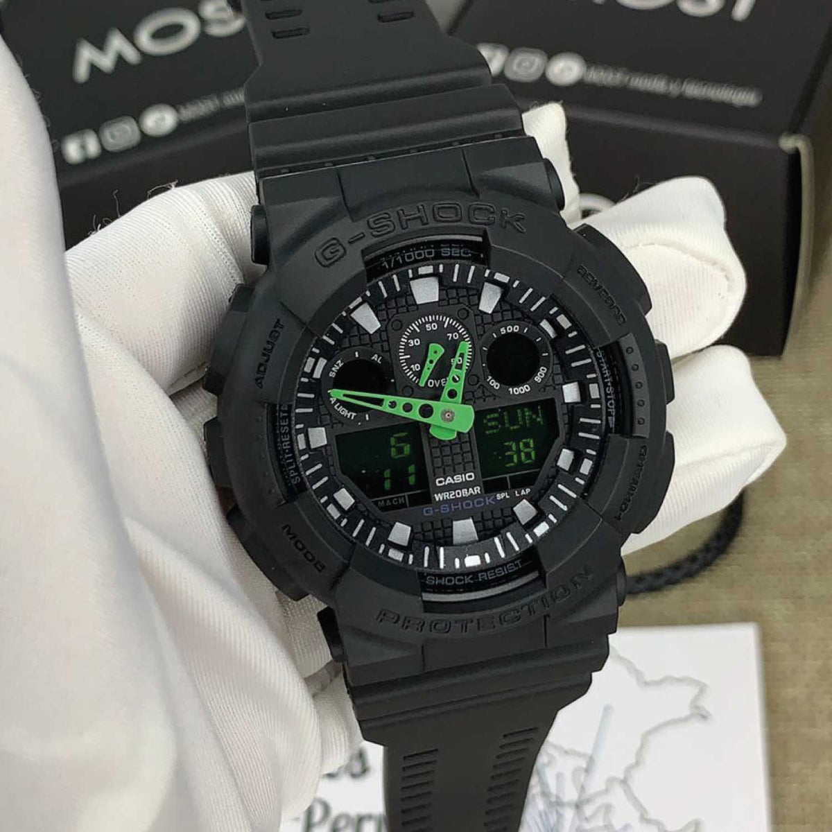 RELOJ G-SHOCK VERDE CON NEGRO G-S-214