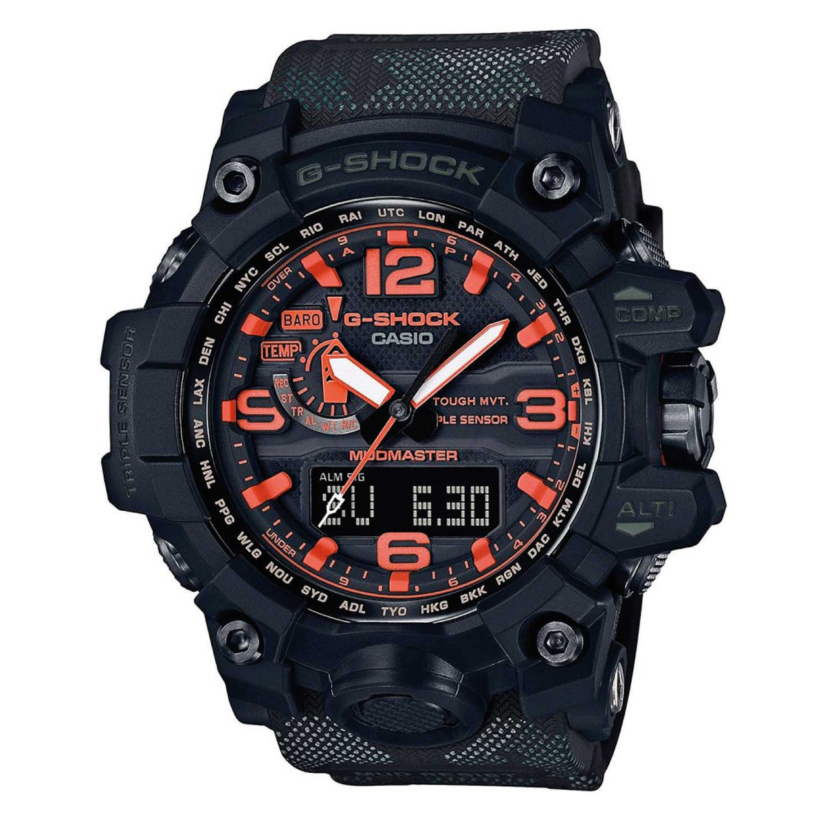 RELOJ G-SHOCK MUDMASTER NEGRO CON PLATEADO G-S-215