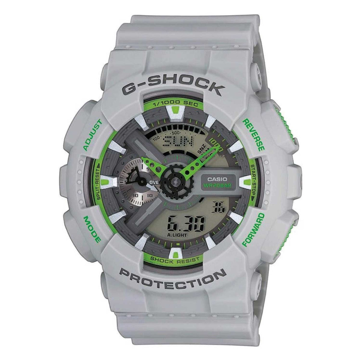 RELOJ G-SHOCK GRIS CON VERDE G-S-219