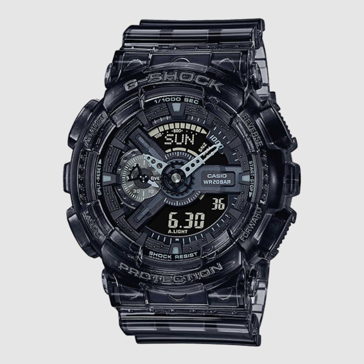 RELOJ G-SHOCK TRANSPARENTE NEGRO G-S-221