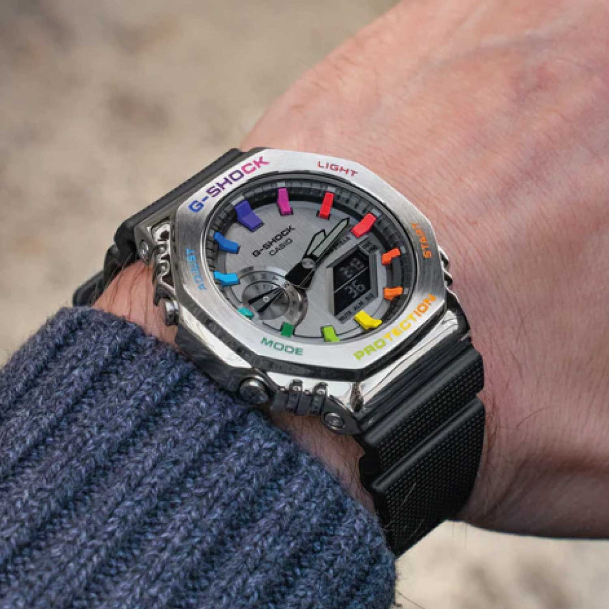 RELOJ G-SHOCK PLATEADO MULTICOLOR G-S-229