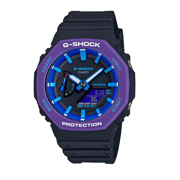 RELOJ G-SHOCK CARBÓN NEGRO MORADO G-S-44