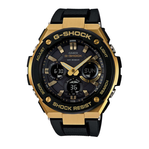 RELOJ G-SHOCK STEEL NEGRO DORADO G-S-82