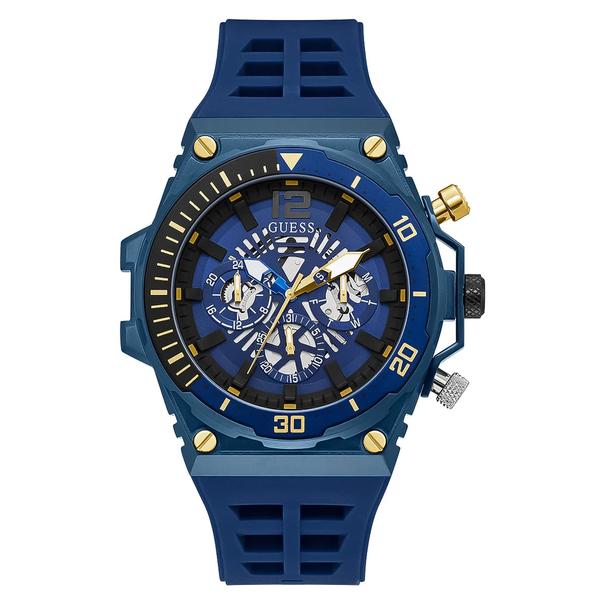 RELOJ GUESS SILICONA AZUL GW0443G1 GUE-12