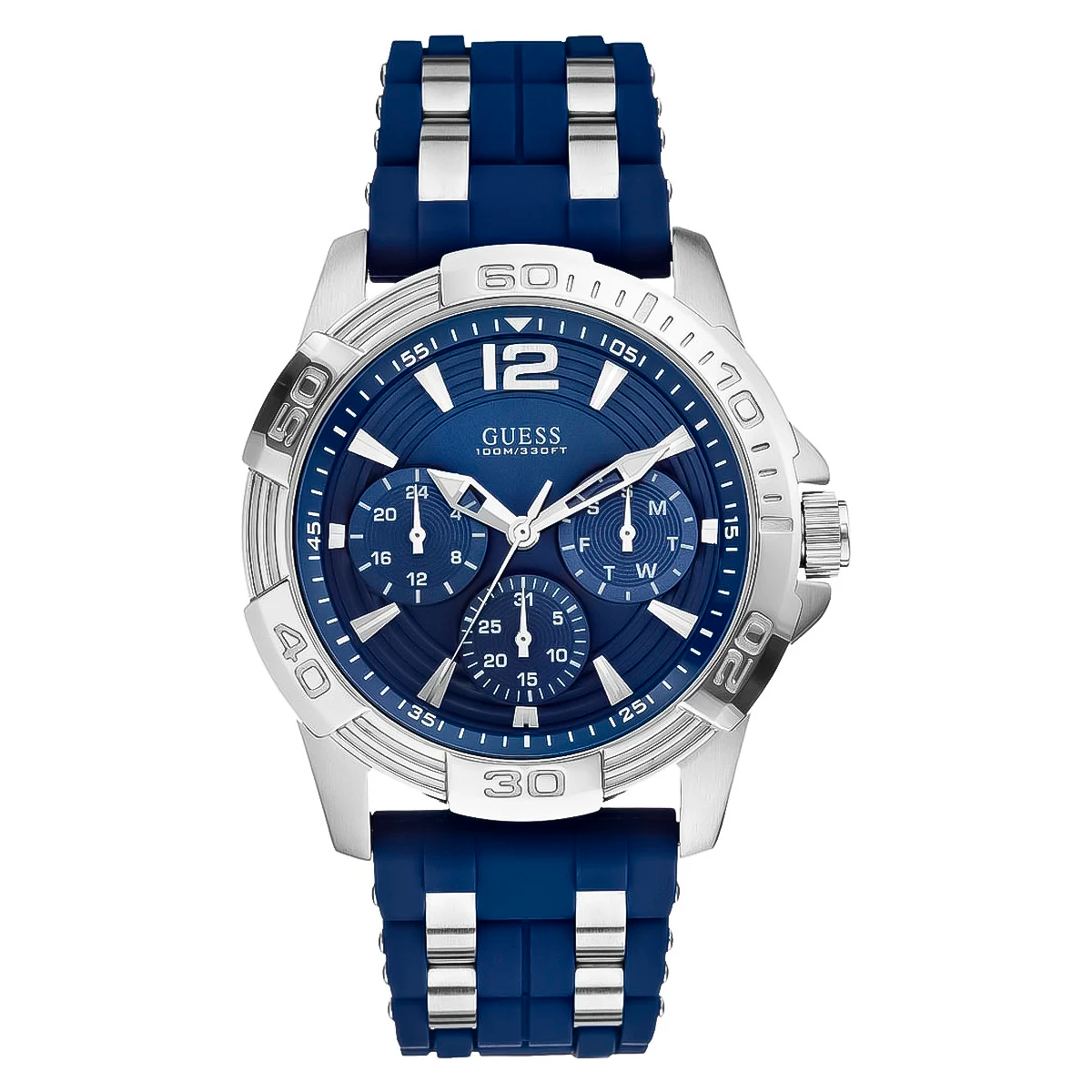 RELOJ GUESS OASIS AZUL CON PLATEADO U0366G2 GUE-15