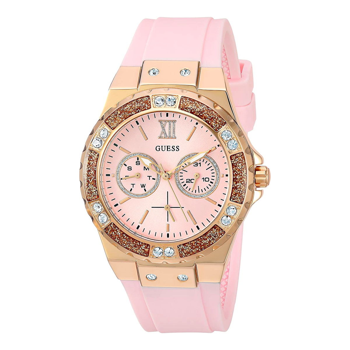 RELOJ GUESS SILICONA ROSA U1053L3 GUE-M-5