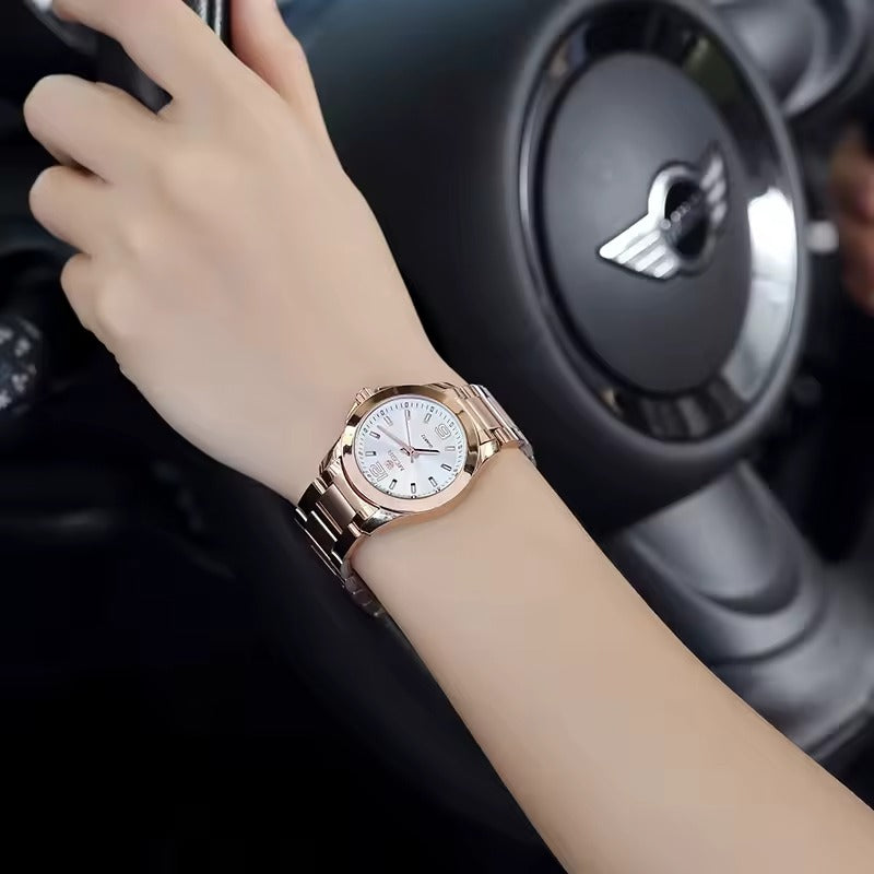 RELOJ MEGIR DE ACERO ORO ROSA MEG-M-5