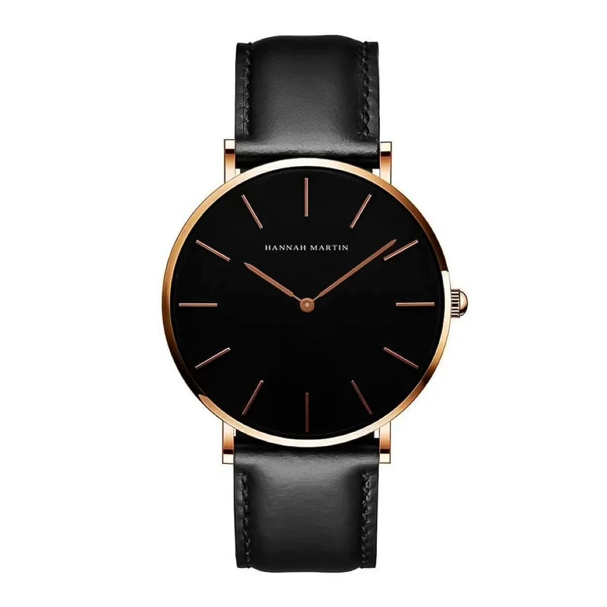 RELOJ HANNAH MARTIN NEGRO-ORO ROSA HAN-12