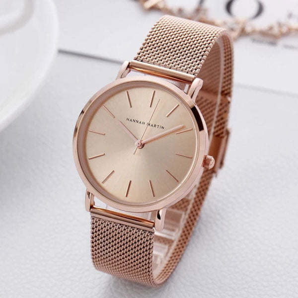 RELOJ HANNAH MARTIN MALLA ORO ROSA HAN-M-1