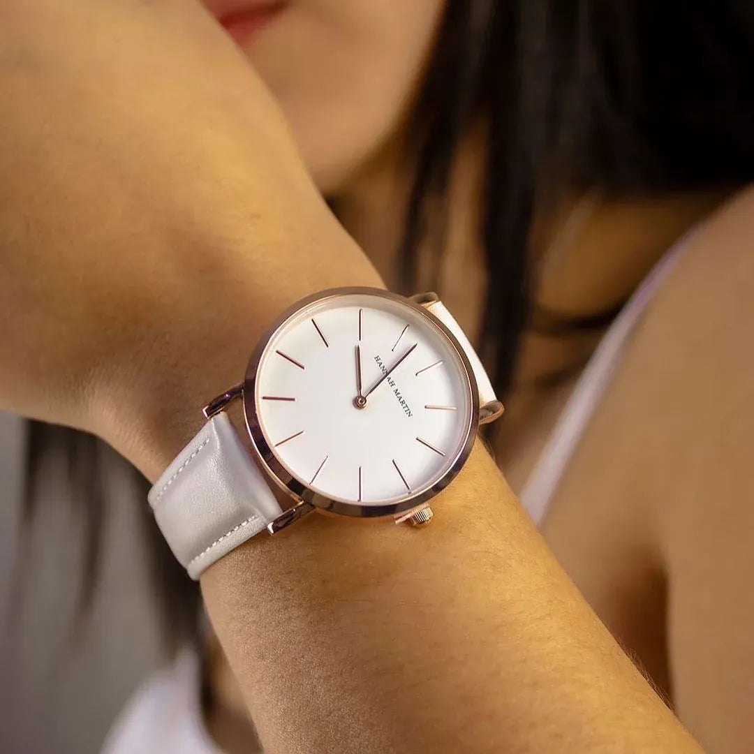 Reloj Hannah Martin Mujer Cuero Blanco | HAN-M-13