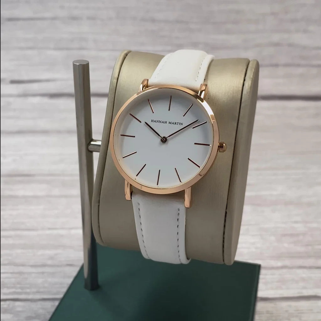 Reloj Hannah Martin Mujer Cuero Blanco | HAN-M-13