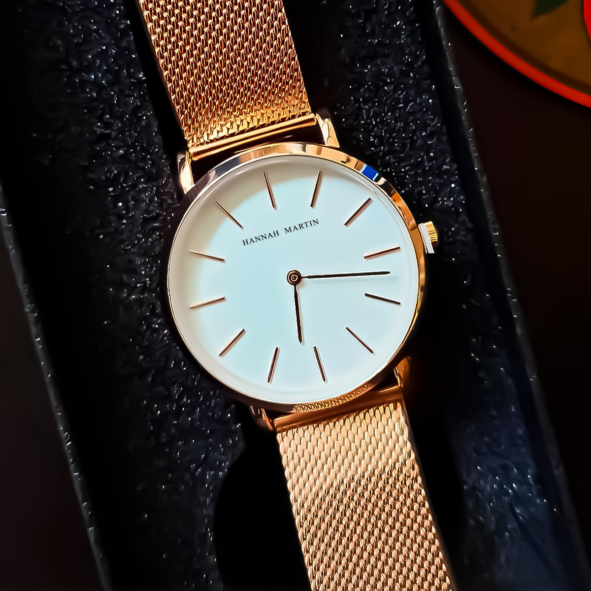 RELOJ HANNAH MARTIN MALLA ORO ROSA BLANCO HAN-M-3