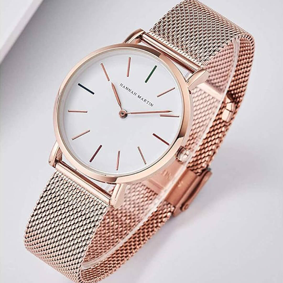 Reloj Hannah Martin Mujer Acero Oro Rosa | HAN-M-8