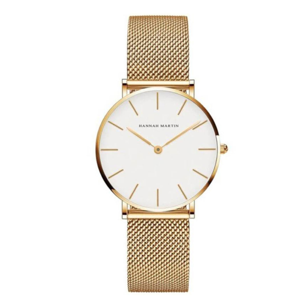 RELOJ HANNA MARTIN MALLA DORADO-BLANCO HAN-M-15