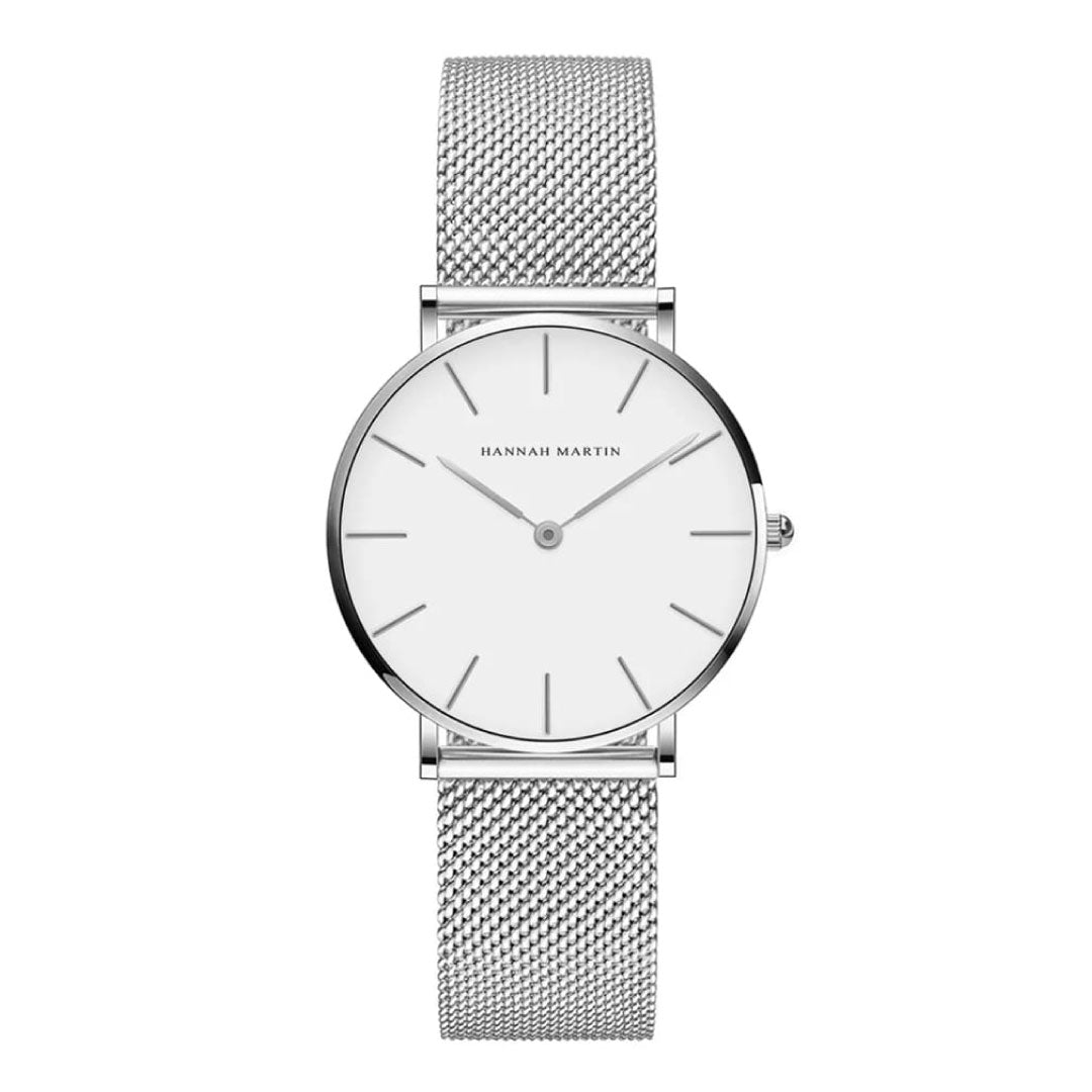 RELOJ HANNAH MARTIN MALLA PLATEADO HAN-M-5