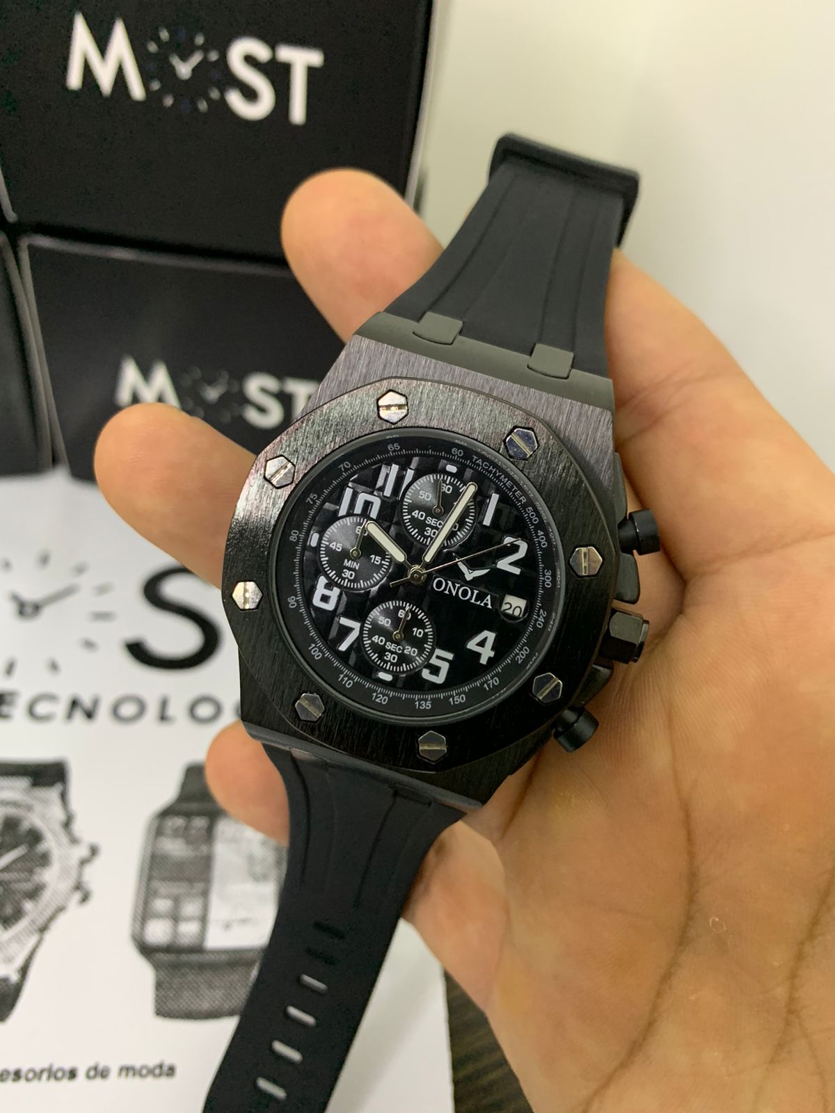 RELOJ ONOLA SILICONA NEGRO ONO-9