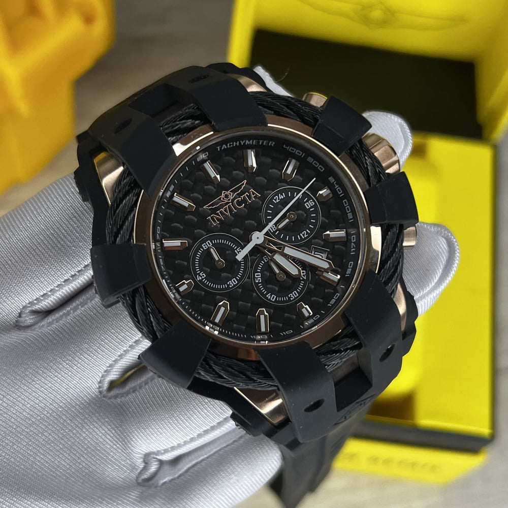 Reloj Invicta Bolt 40145 Hombre Negro y Oro Rosa