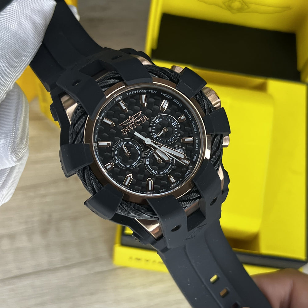 Reloj Invicta Bolt 40145 Hombre Negro y Oro Rosa