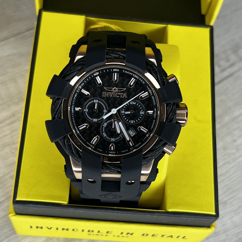 Reloj Invicta Bolt 40145 Hombre Negro y Oro Rosa