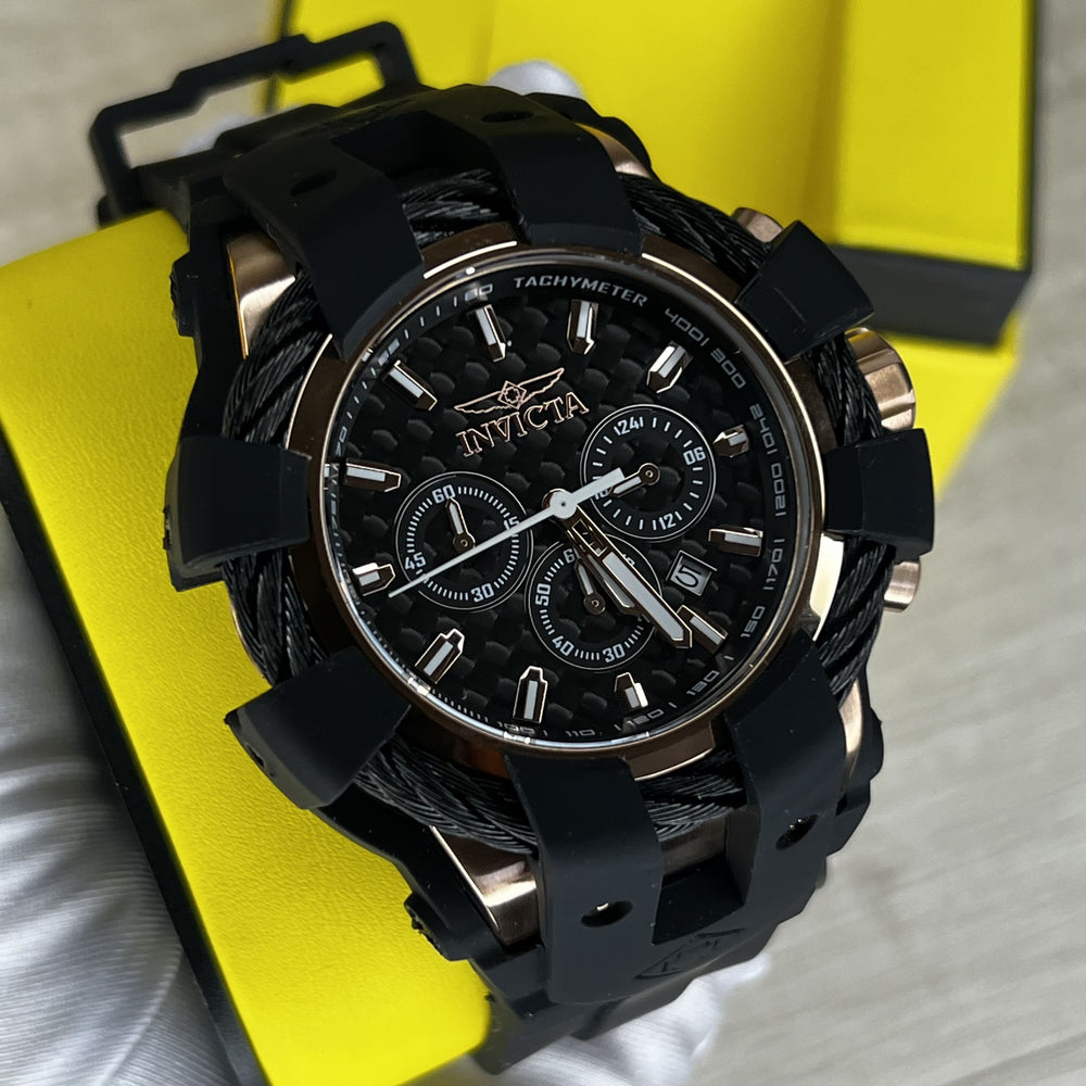 Reloj Invicta Bolt 40145 Hombre Negro y Oro Rosa