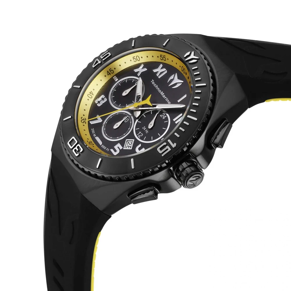 RELOJ INVICTA TECHNOMARINE MANTA AMARILLO CON NEGRO 221045 INV-163