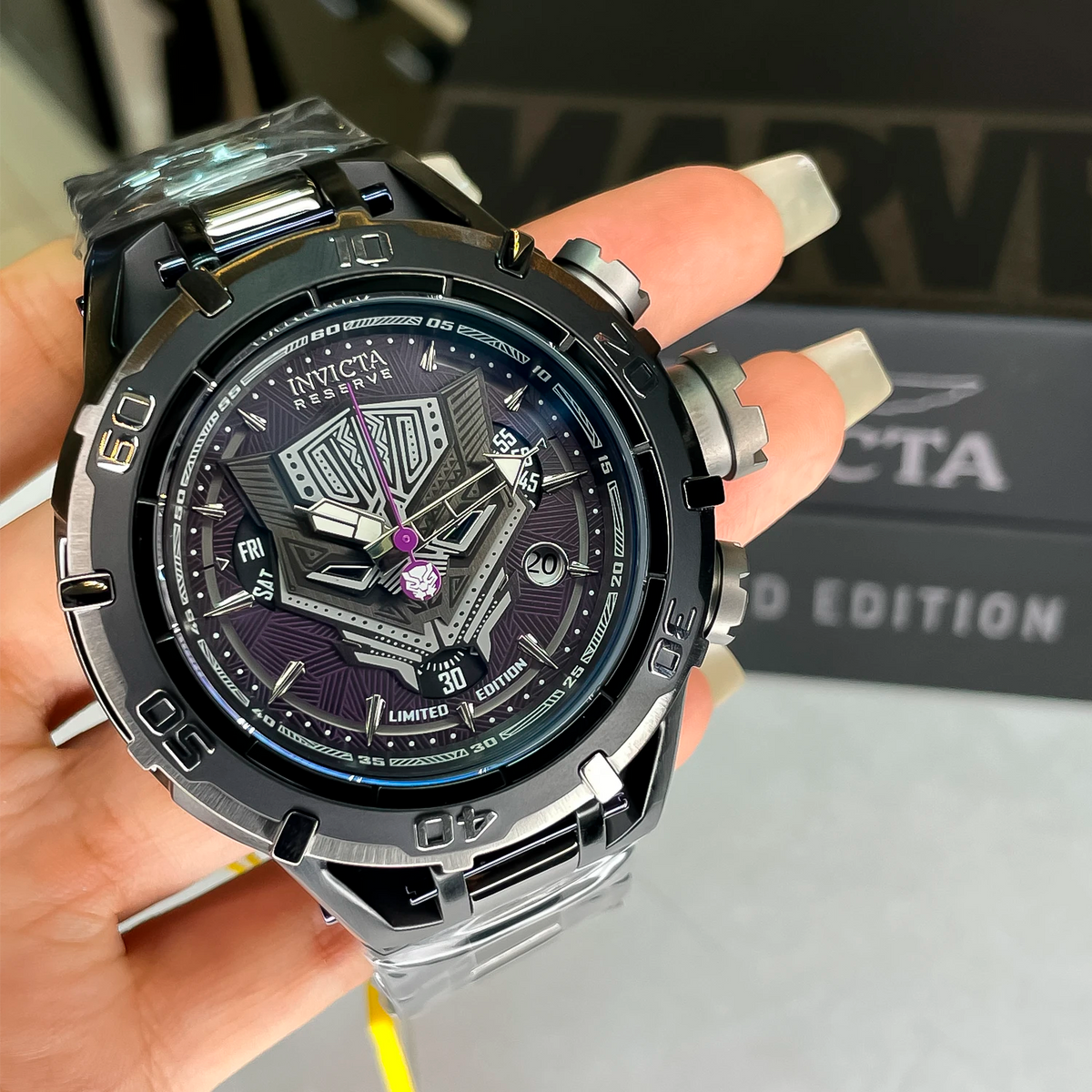 RELOJ INVICTA MARVEL PANTERA NEGRA 40541 INV-240