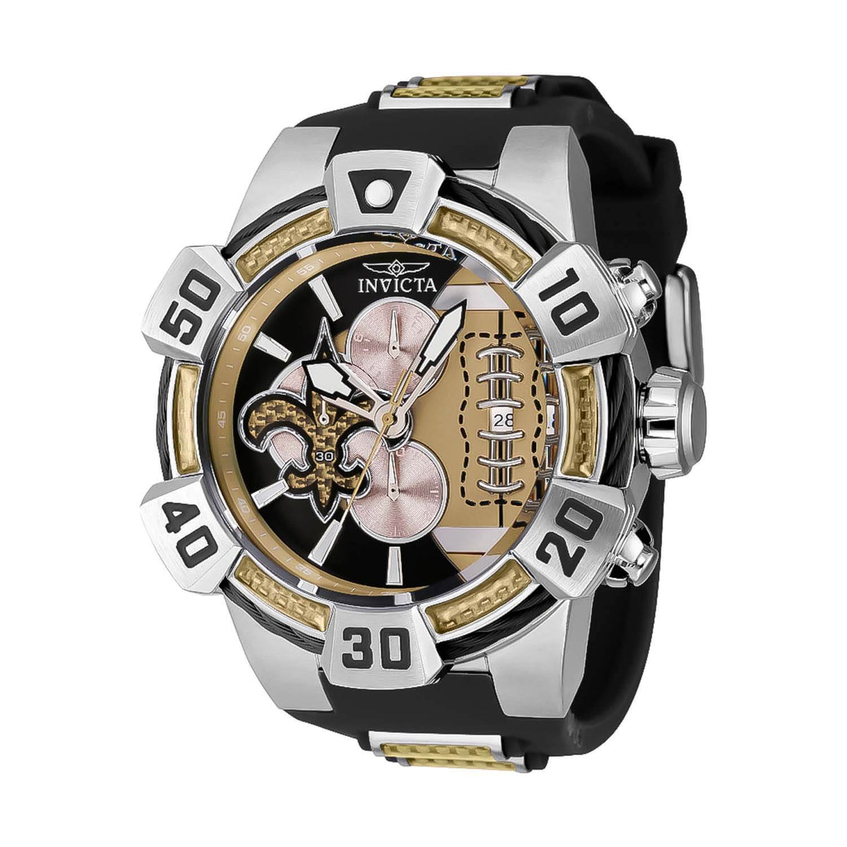 Reloj Invicta NFL New Orleans Saints 41586 Hombre Silicona Negro | INV-298