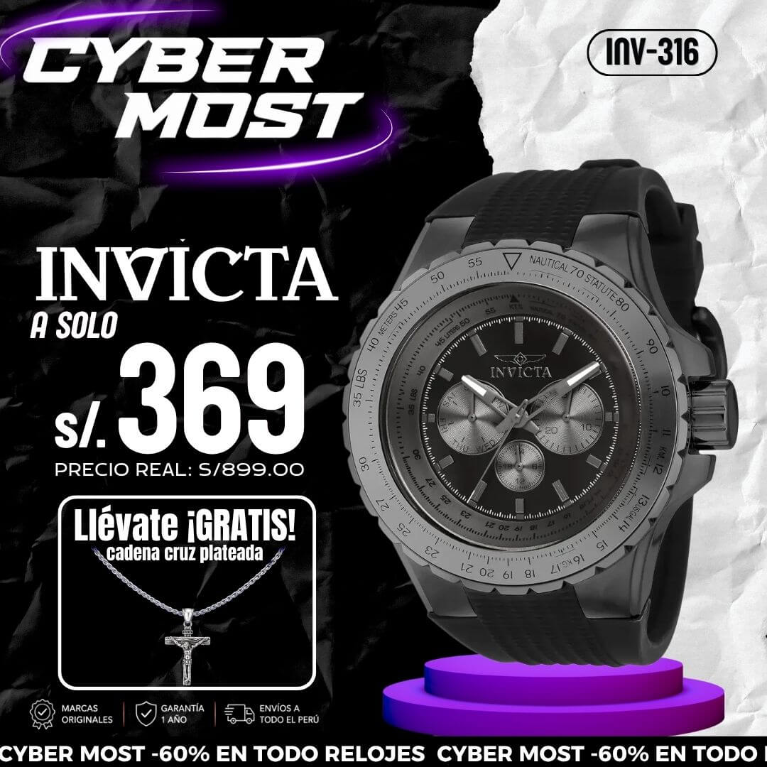Reloj Invicta Aviator 39271 Hombre Deportivo Negro