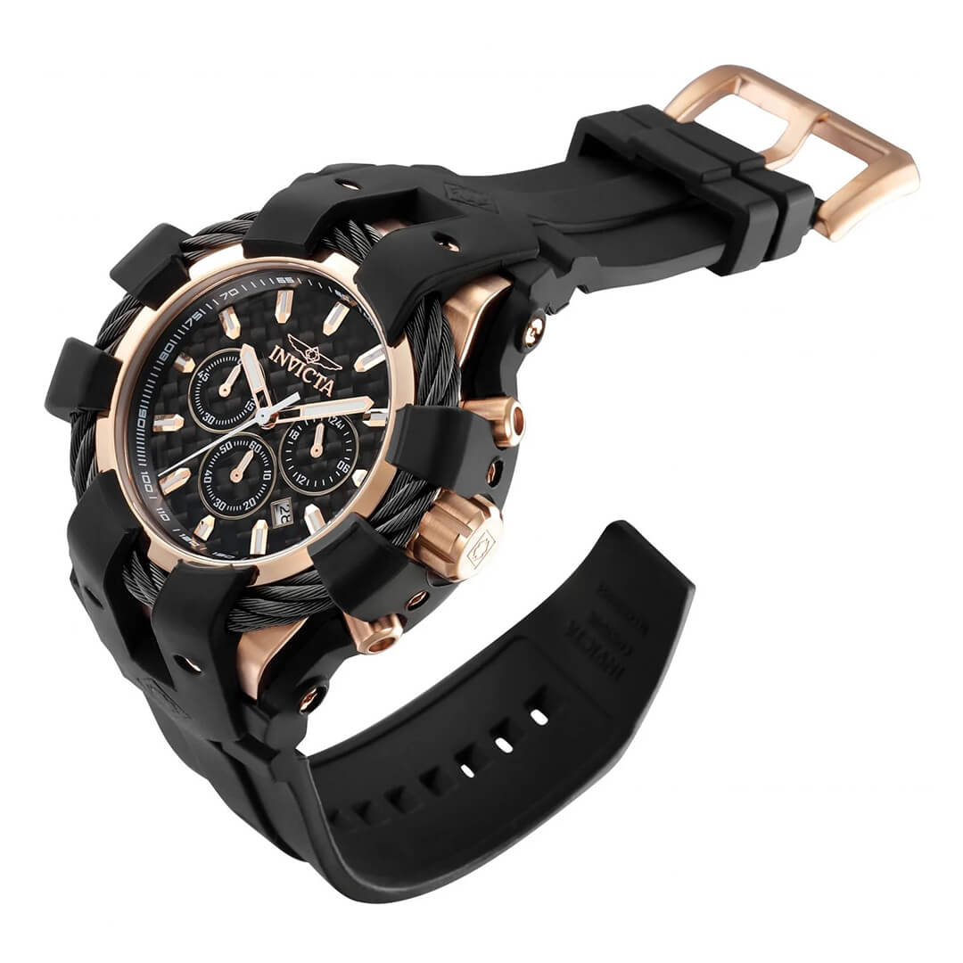 Reloj Invicta Bolt 40145 Hombre Negro y Oro Rosa | INV-378