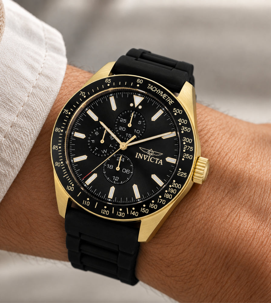 Reloj Invicta Aviator 38404 Hombre Deportivo Dorado | INV-437