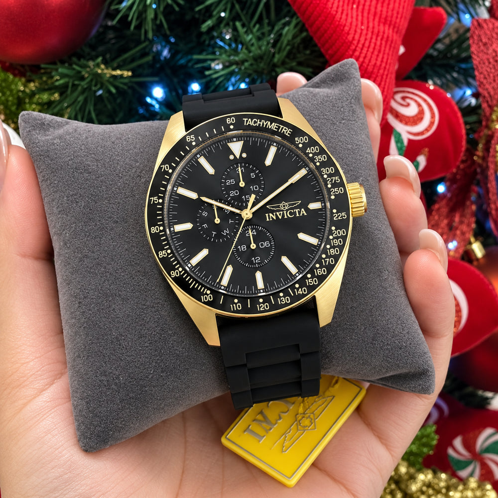 Reloj Invicta Aviator 38404 Hombre Deportivo Dorado | INV-437