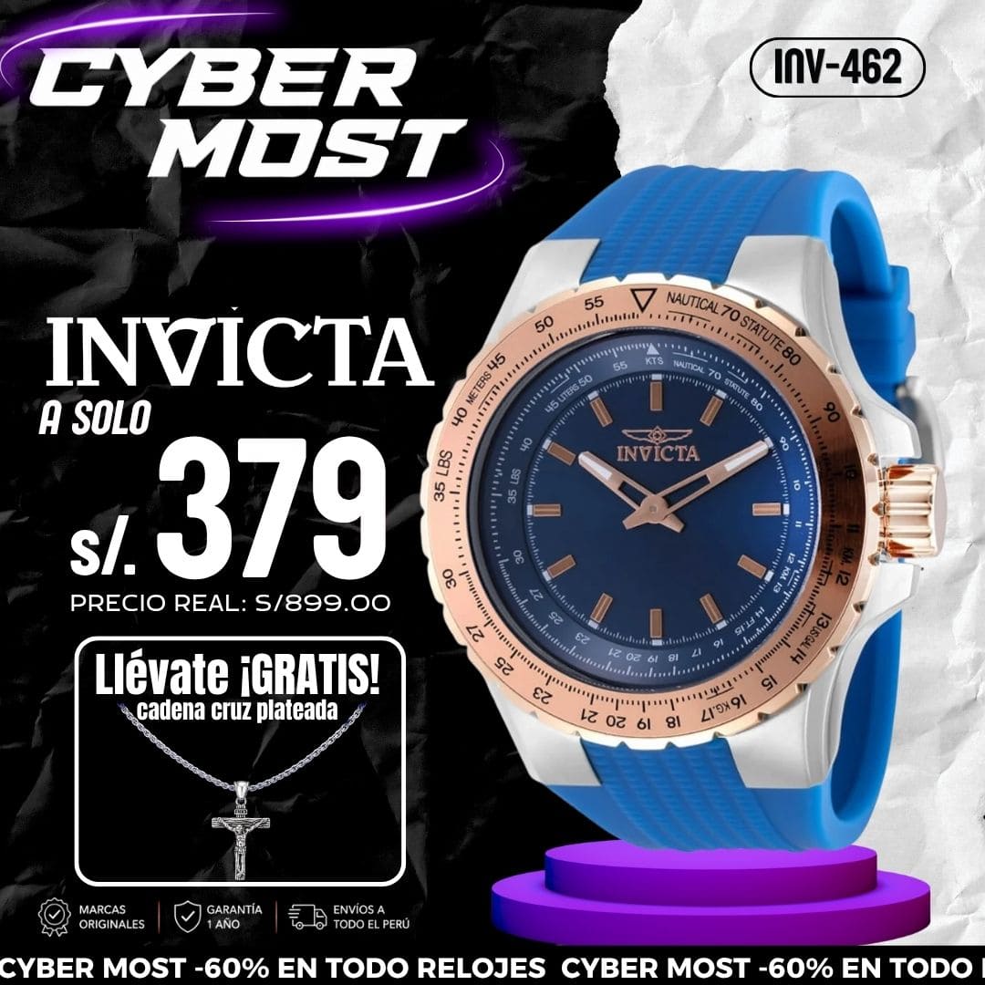 Reloj Invicta Aviator 49662 Hombre Deportivo Azul