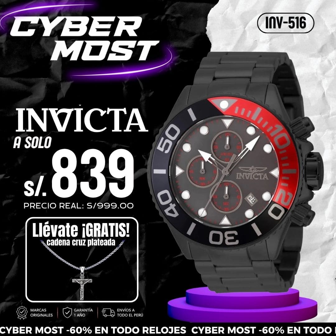 Reloj Invicta Grand Diver 48591 Hombre Acero Negro