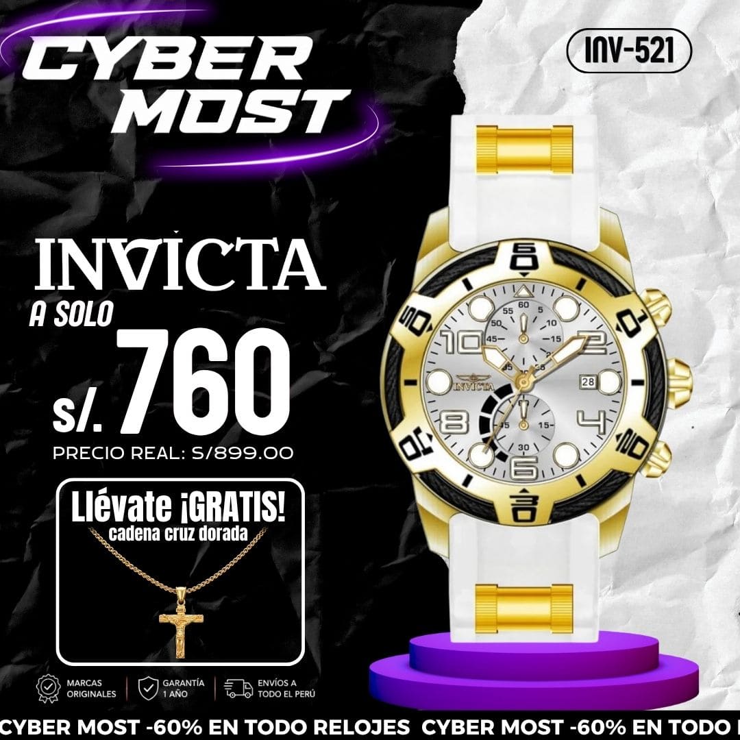 Reloj Invicta Bolt 50583 Hombre Deportivo Blanco