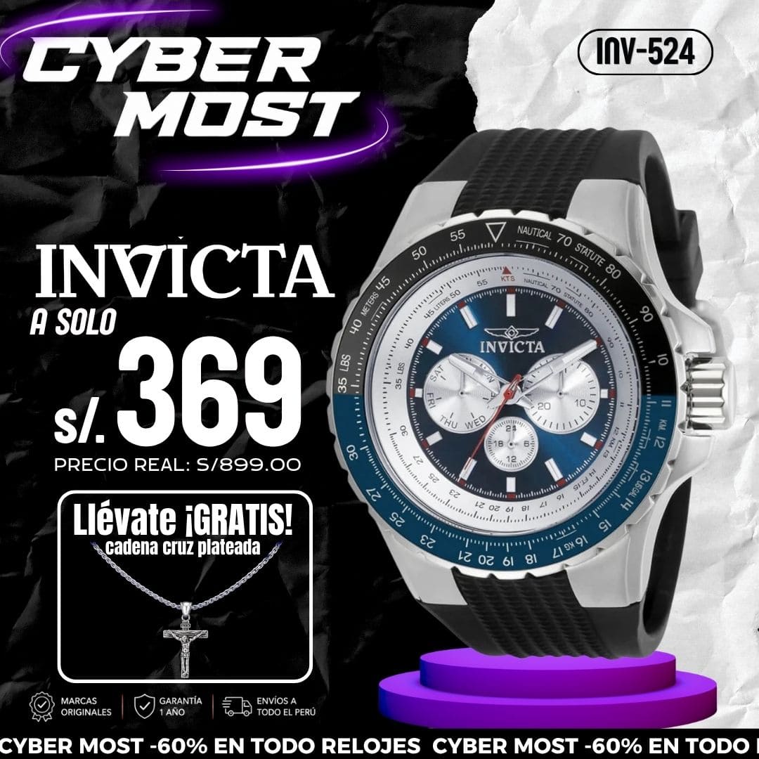 Reloj Invicta Aviator 32916 Hombre Deportivo Negro