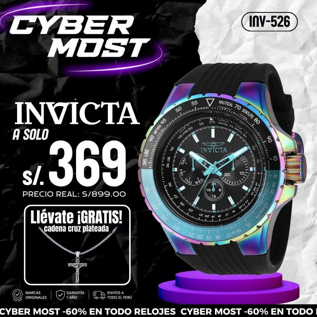Reloj Invicta Aviator 37033 Hombre Deportivo Multicolor