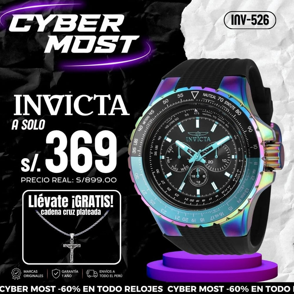 Reloj Invicta Aviator 37033 Hombre Deportivo Multicolor