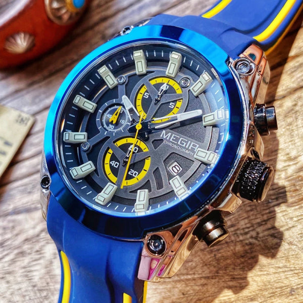 RELOJ MEGIR SILICONA AZUL MEG-1