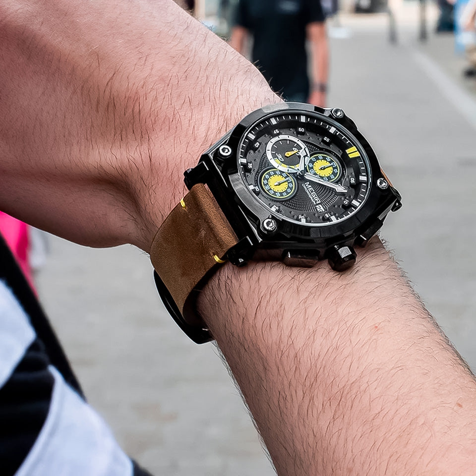 Reloj Megir MEG-27 Hombre Cuero Camel