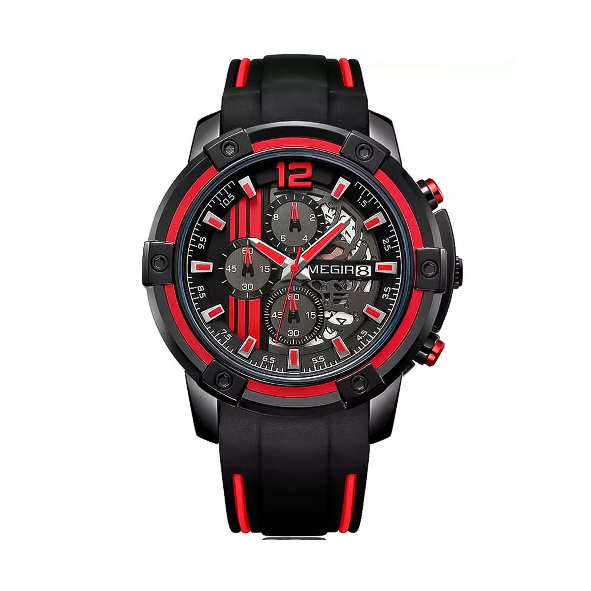 RELOJ MEGIR SILICONA ROJO MEG-4