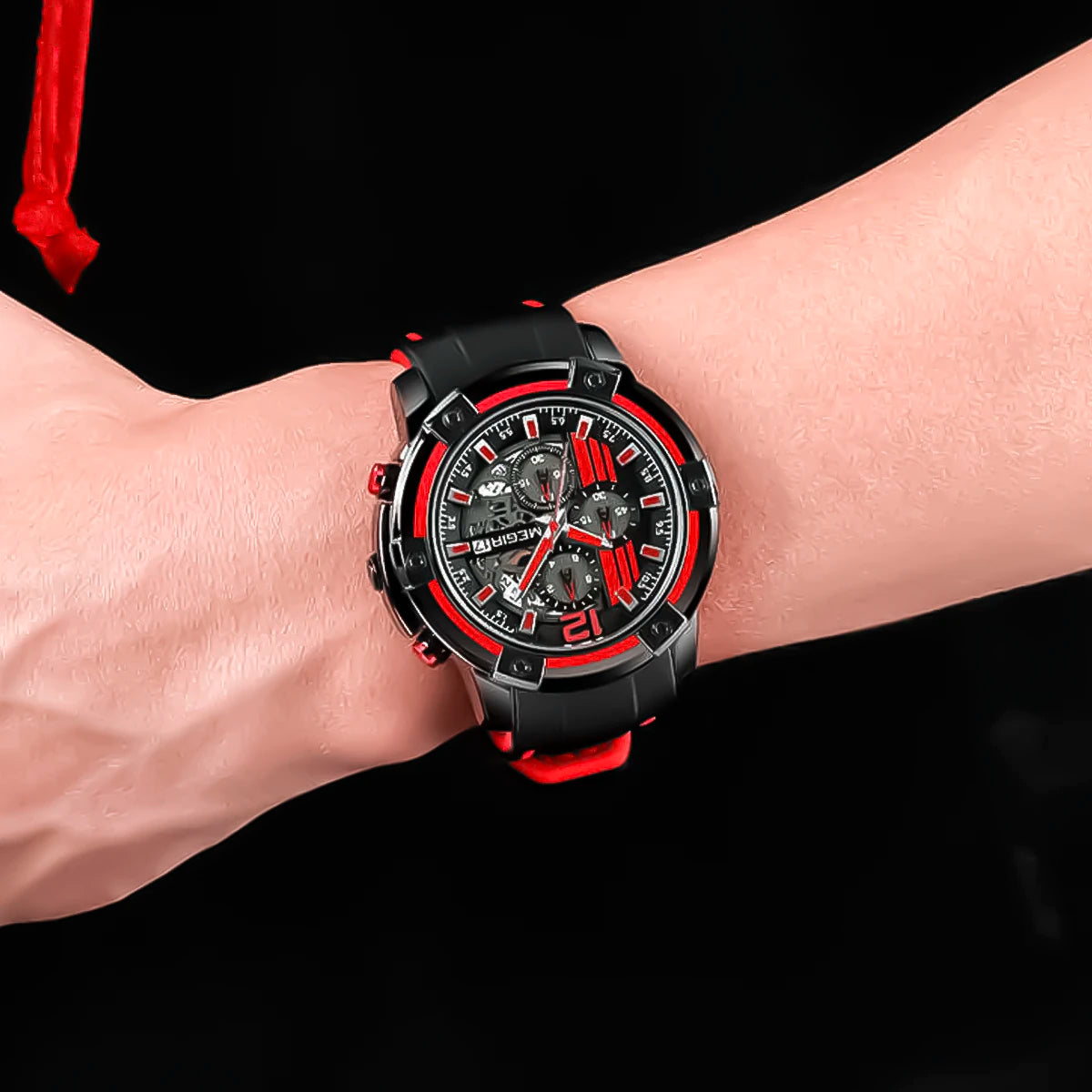 RELOJ MEGIR SILICONA ROJO MEG-4