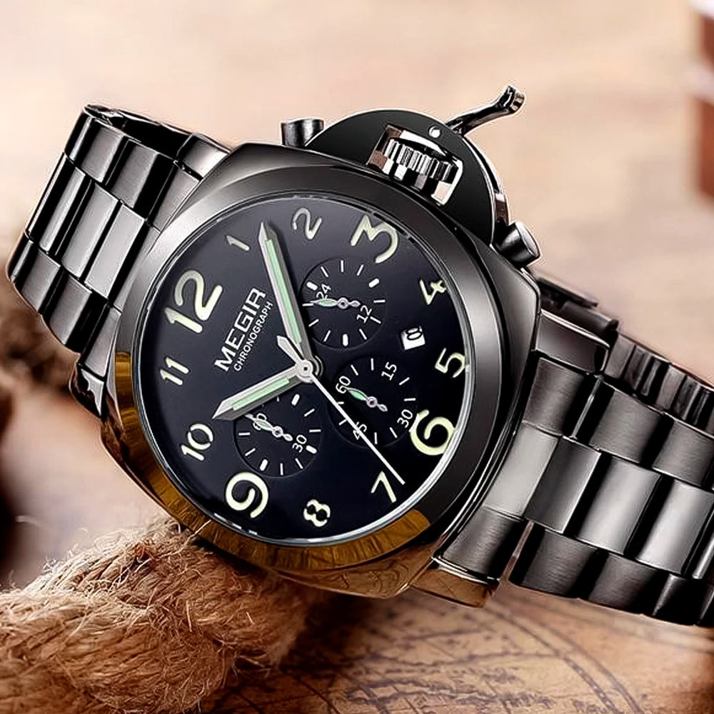 Reloj Megir MEG-54 Hombre Acero Negro